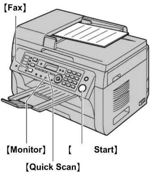[Fax] [Monitor] [Start] [Quick Scan]