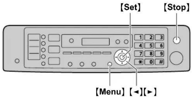 [Set] [Stop] 1 2 3 4 5 6 7 8 9 * 0 # [Menu] [◀][▶]