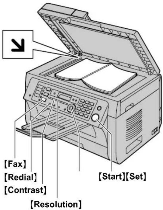 [Fax] [Redial] [Contrast] [Resolution] [Start][Set]