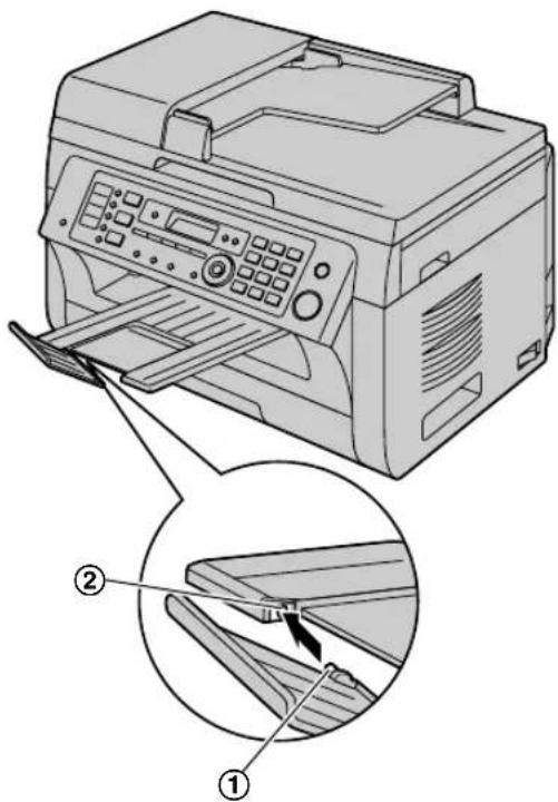 Diagram of a printer with labeled parts showing front view and close-up views of the printer's internal structure.