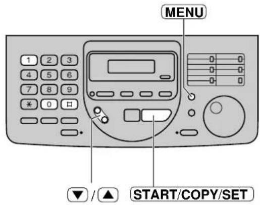 MENU 1 2 3 4 5 6 7 8 9 * 0 口 ▼ / ▲ START/COPY/SET