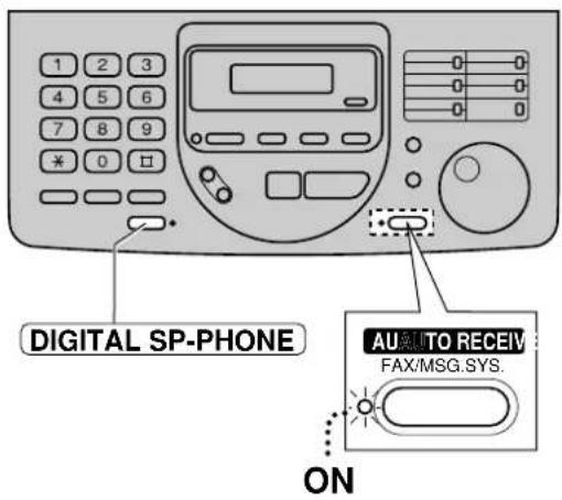 1 2 3 4 5 6 7 8 9 * 0 □ DIGITAL SP-PHONE AUDIO TO RECEIV FAX/MSG.SYS. ON