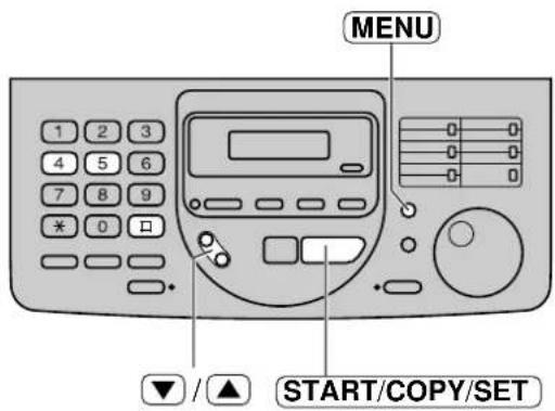 MENU ▼ / ▲ START/COPY/SET