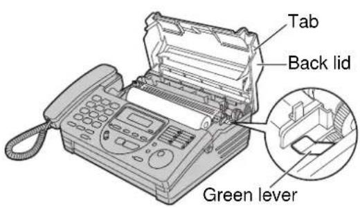 Tab Back lid Green lever