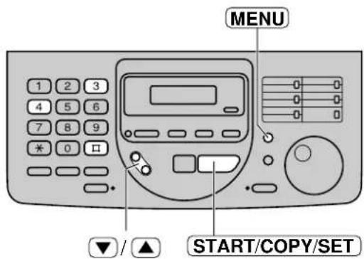 MENU ▼ / ▲ START/COPY/SET