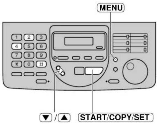 MENU ▼ / ▲ START/COPY/SET