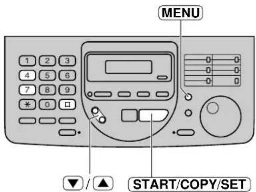 MENU 1 2 3 4 5 6 7 8 9 * 0 口 ▼ / ▲ START/COPY/SET
