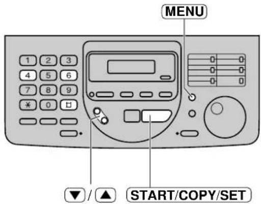 MENU ▼ / ▲ START/COPY/SET