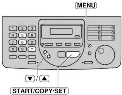 MENU 1 2 3 4 5 6 7 8 9 * 0 □ ▼ / ▲ START/COPY/SET