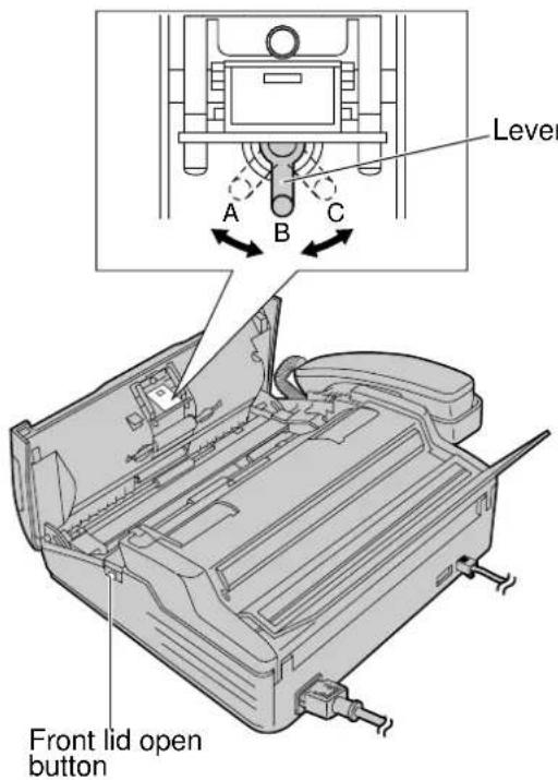 Lever A B C Front lid open button