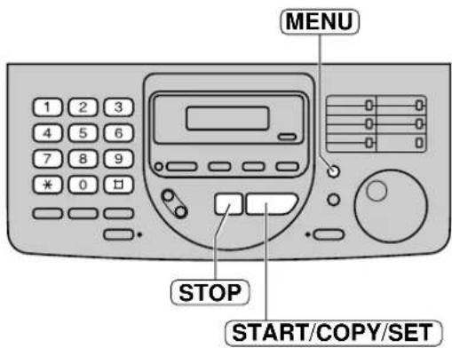 MENU 1 2 3 4 5 6 7 8 9 * 0 □ STOP START/COPY/SET