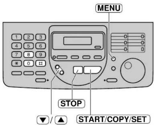 MENU STOP START/COPY/SET