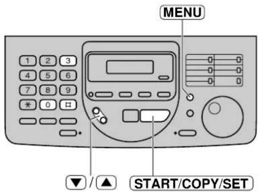 MENU 1 2 3 4 5 6 7 8 9 * 0 口 ▼ / ▲ START/COPY/SET