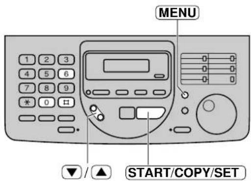 MENU ▼ / ▲ START/COPY/SET