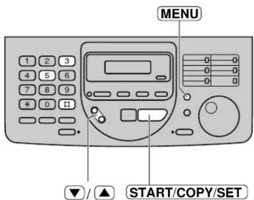 MENU ▼ / ▲ START/COPY/SET