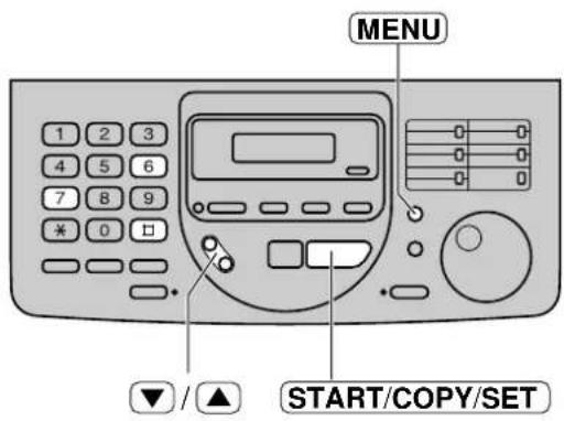 MENU 1 2 3 4 5 6 7 8 9 * 0 □ ▼ / ▲ START/COPY/SET