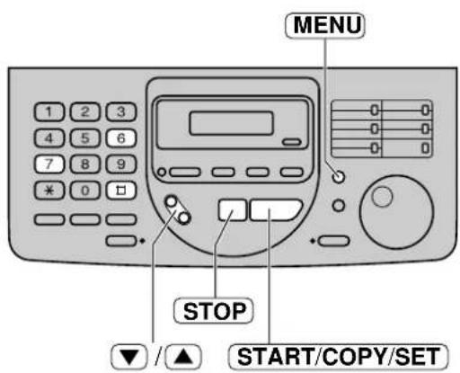 MENU STOP START/COPY/SET