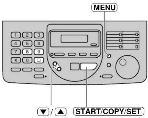 MENU 1 2 3 4 5 6 7 8 9 * 0 口 ▼ / ▲ START/COPY/SET