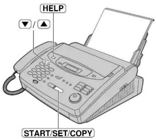 HELP ▼ / ▲ START/SET/COPY