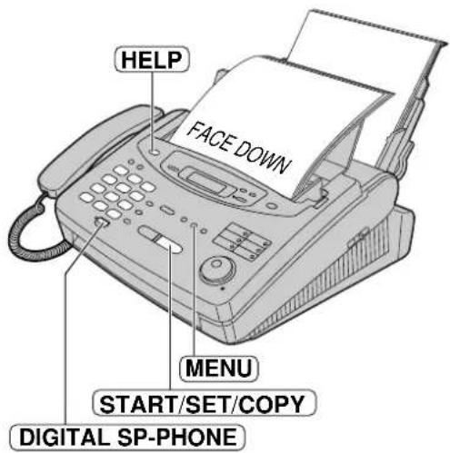 HELP FACE DOWN MENU START/SET/COPY DIGITAL SP-PHONE