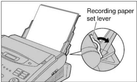 Recording paper set lever