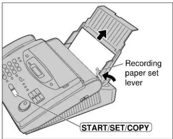 Recording paper set lever START/SET/COPY