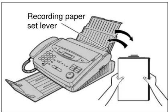 Recording paper set lever