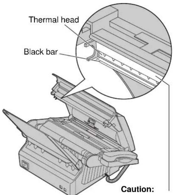 Thermal head Black bar Caution: