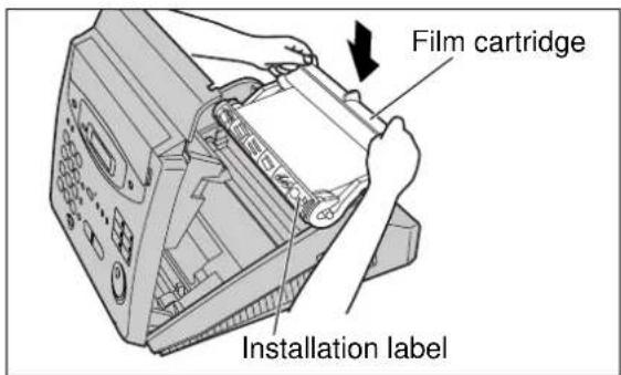 Film cartridge Installation label
