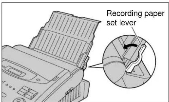 Recording paper set lever