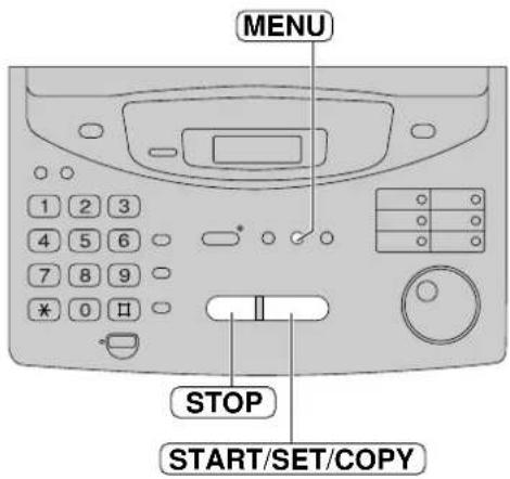 MENU 1 2 3 4 5 6 7 8 9 * 0 □ STOP START/SET/COPY