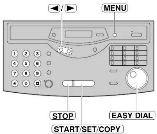 MENU STOP EASY DIAL START/SET/COPY