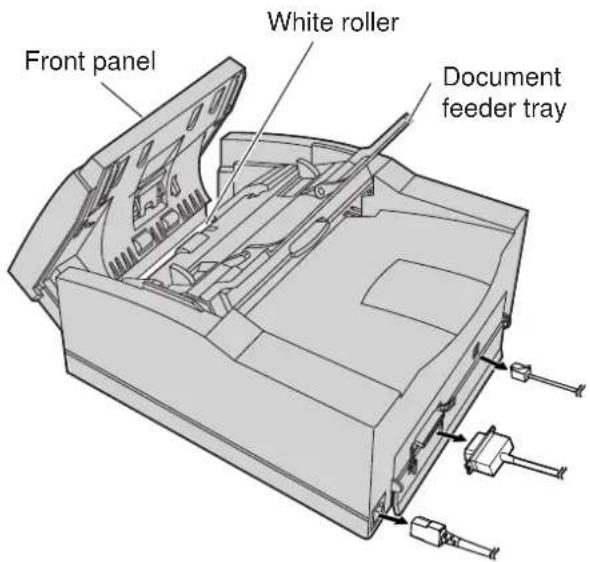Front panel White roller Document feeder tray