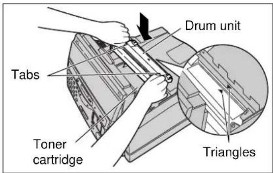 Drum unit Tabs Toner cartridge Triangles