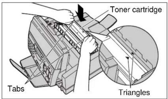 Toner cartridge Tabs Triangles