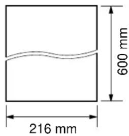 600 mm 216 mm
