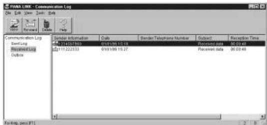 PANIA LINK - Communication Log Send Log Received Log Outline Communication Log Send Log Received Log Outline Sender Information Date: 7/05/2010 01/11/06 15:32 01/11/22/2010 01/11/08 15:27 Sender Telephone Number Subject Received data Received data Reception Time 01:03:48 01:03:48 To Help, press (F1) 2 0