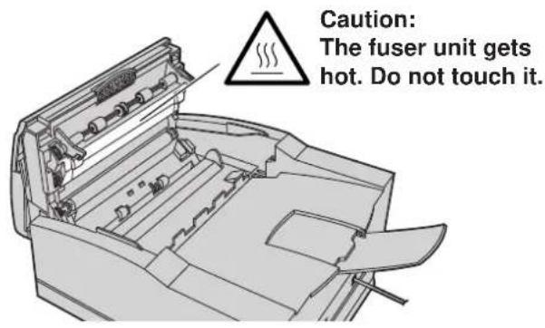 Caution: The fuser unit gets hot. Do not touch it.