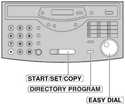 1 2 3 4 5 6 7 8 9 * 0 n 0 0 0 0 0 0 0 0 0 0 0 0 0 0 0 START/SET/COPY DIRECTORY PROGRAM EASY DIAL
