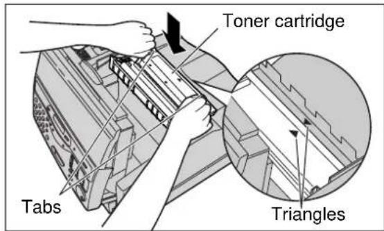 Toner cartridge Tabs Triangles