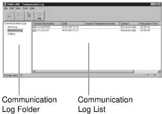 SAMS-100X - Communication Log Sendar Information Dots Sendar Telephone Number Subject Reception Time Sendar 274567693 BN 01/08/15:19 Received data 00:00:48 Sendar 111222333 BN 01/08/15:27 Received data 00:00:48 For help, press 13 Communication Log Folder Comunication Log List