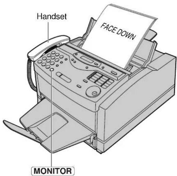 Handset FACE DOWN MONITOR