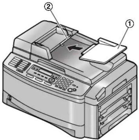 Diagram of a printer with labeled parts showing front, back, and top views