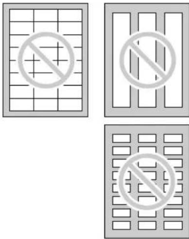 Three gray grid diagrams with a prohibition symbol in the first two, each containing a grid pattern and no text.