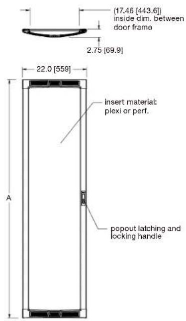 Middle Atlantic BSPN-45-32 - curved & beveled doors basic dimensions - 1