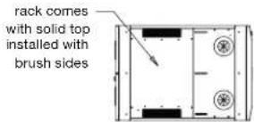 rack comes with solid top installed with brush sides
