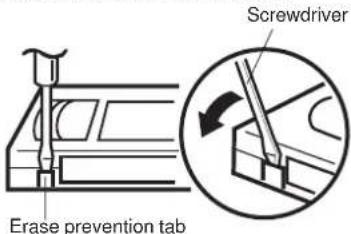 Erase prevention tab Screwdriver