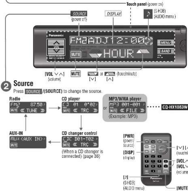 PANASONIC CQ-HX1003W - Note: - 1