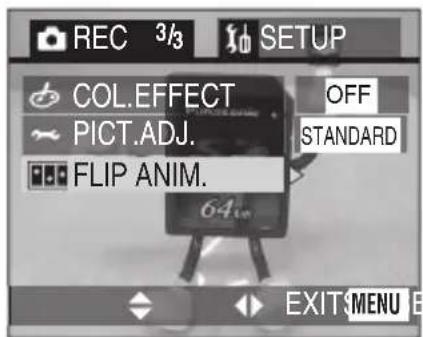 PANASONIC Lumix DMC-FC70GD - [FLIP ANIM.]을 선택합니다. - 1