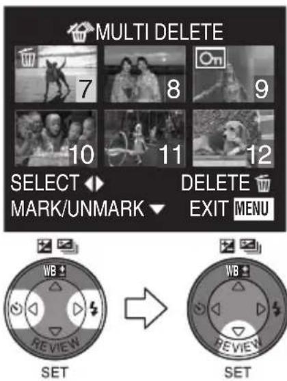 PANASONIC Lumix DMC-FC70GD - 여러 장의 사진을 삭제하려면 - 2